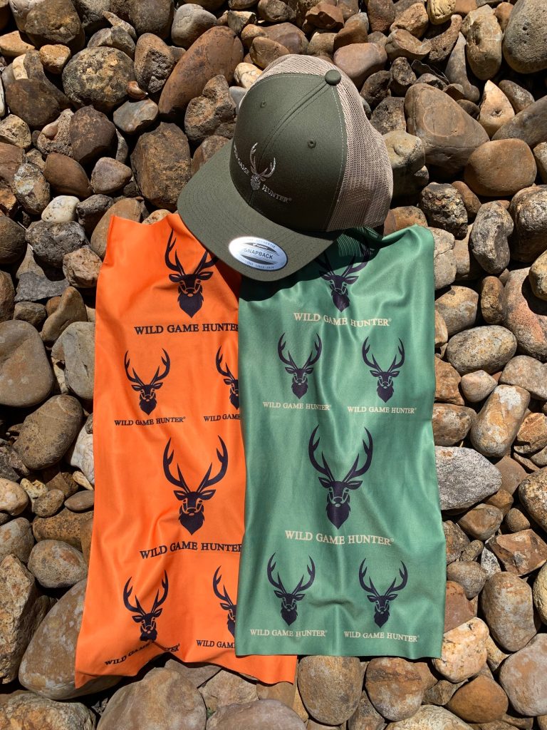 Green Khaki Cap with 2 x Neck & Face Gaiters Wild Game Hunter